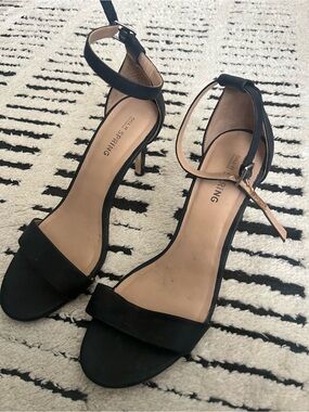 Call It Spring Black Open-Toe Ankle-Strap Stiletto Sandals